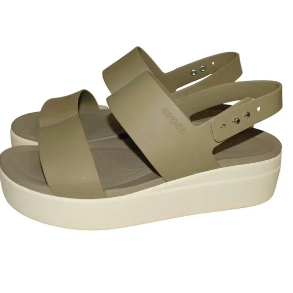 CROCS Brooklyn LiteRide Platform Sandals Size 10 - Picture 8 of 11